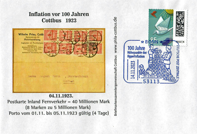 Inflation vor 100 Jahren - Cottbus 1923
